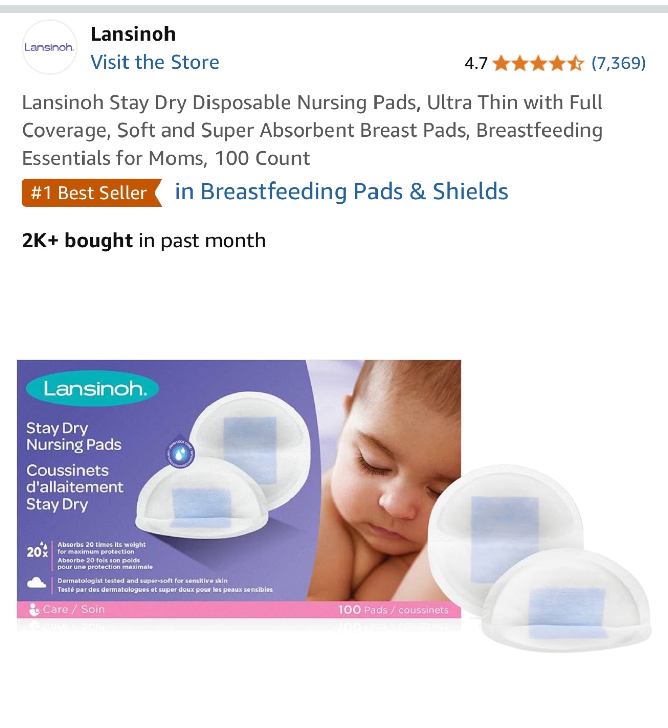 Lansinoh Stay Dry Nursing Pads