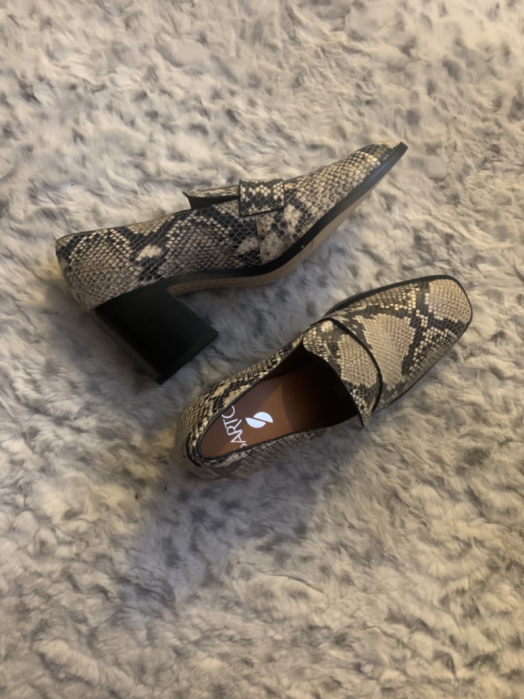 Franco Sarto Snake Print Block Heel Loafers - photo 3