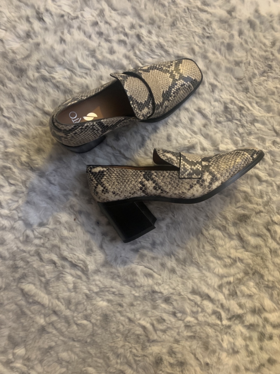 Franco Sarto Snake Print Block Heel Loafers - photo 2