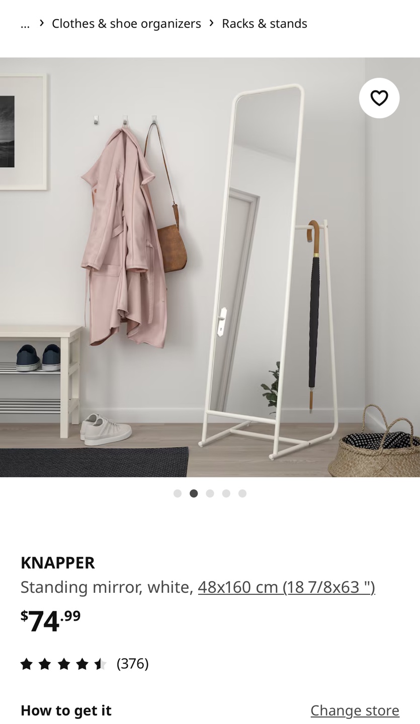 IKEA KNAPPER Full Length Mirror - photo 2