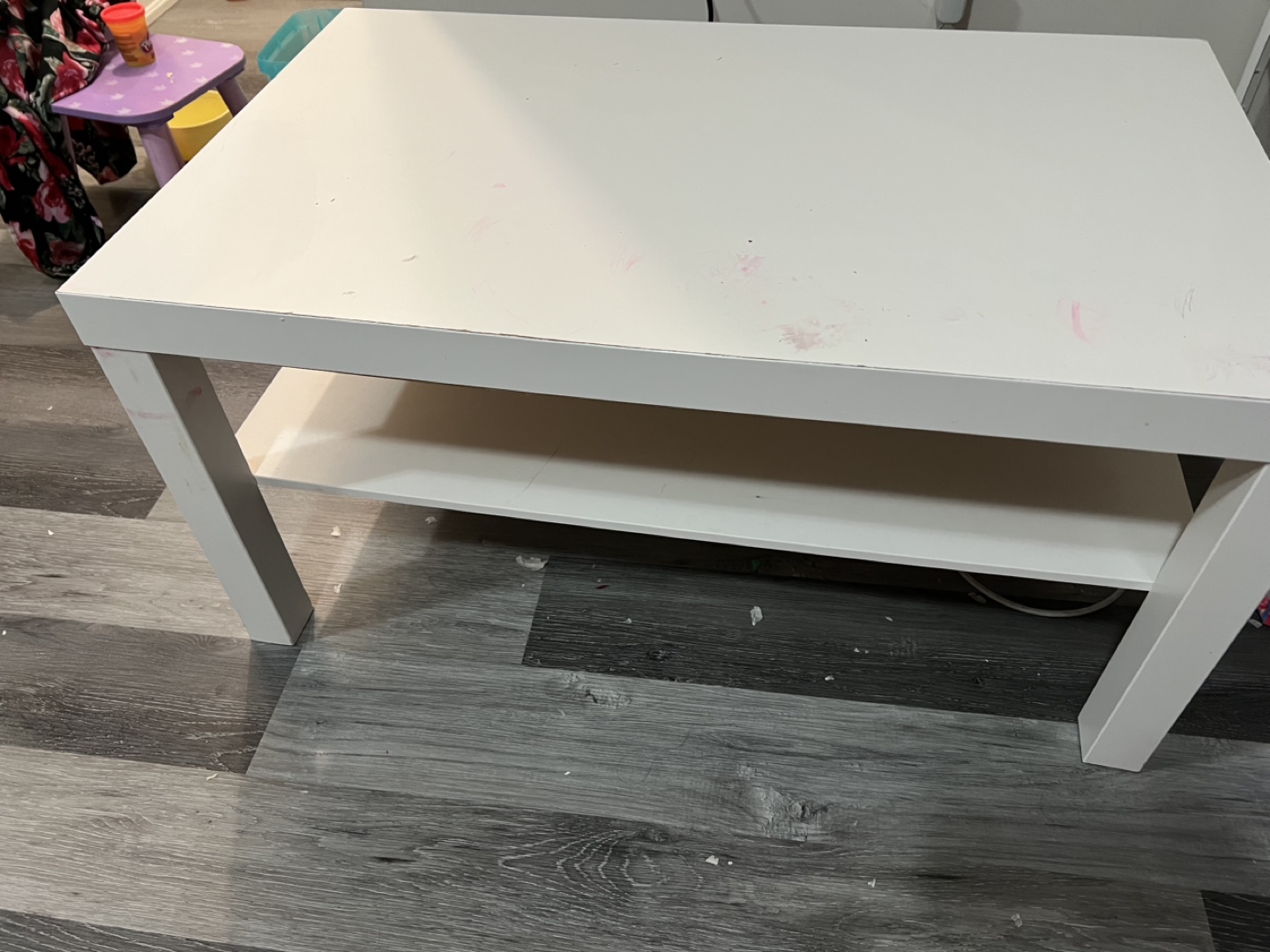 White Coffee Table with Shelf