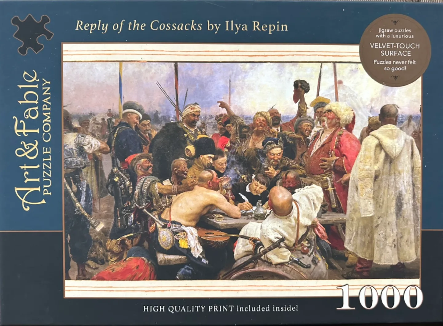 1000 Piece Jigsaw Puzzle - Reply of the Cossacks by Ilya Repin thumbnail