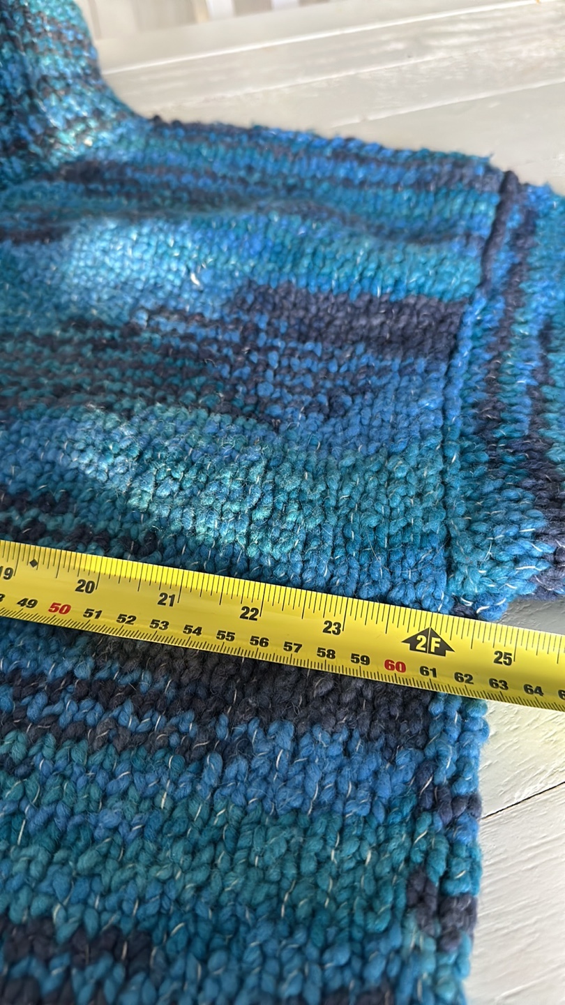World Folk Art Blue and Grey Knit Cardigan - photo 4