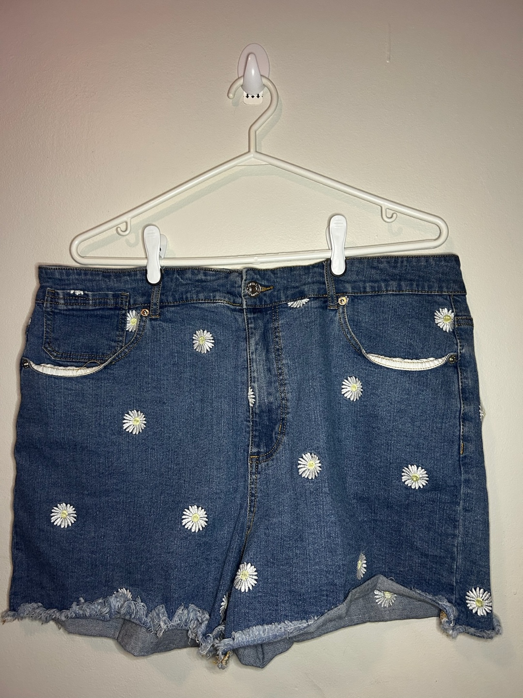 Forever 21+ Daisy Embroidered Denim Shorts