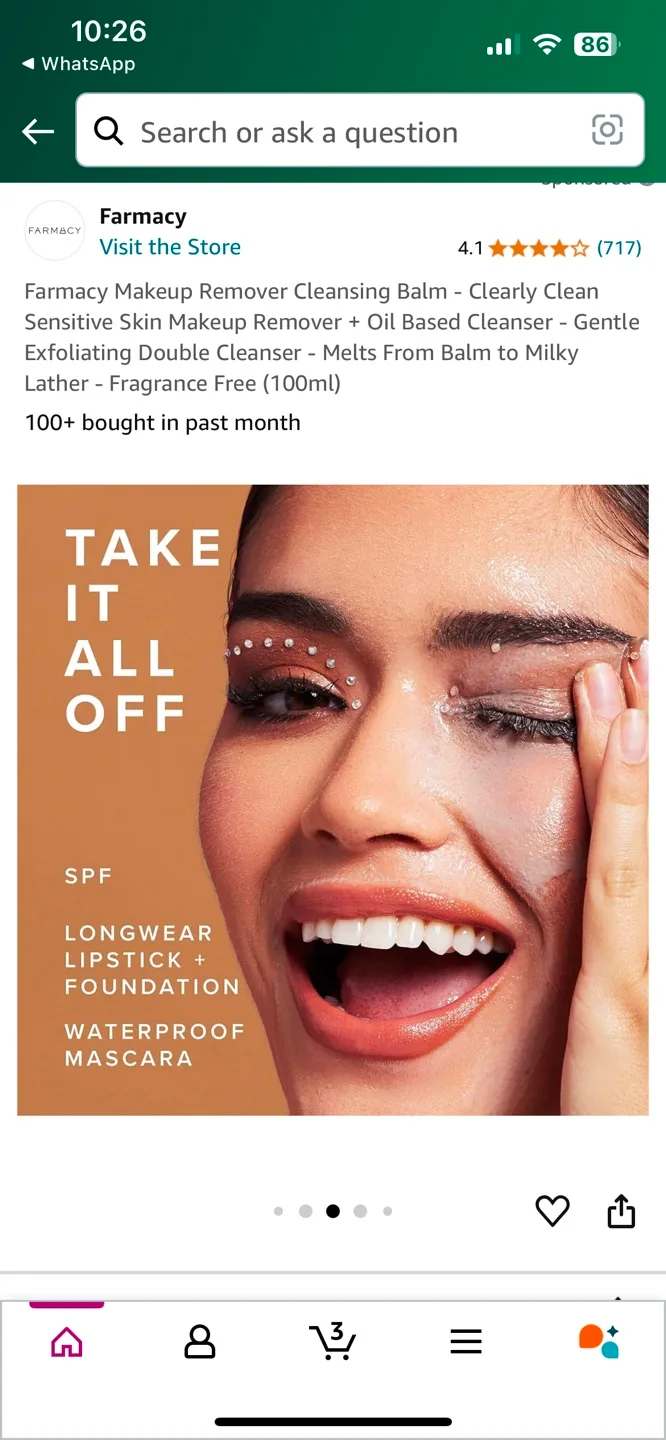 Farmacy Clearly Clean Makeup Meltaway Cleansing Balm image indicator(3)