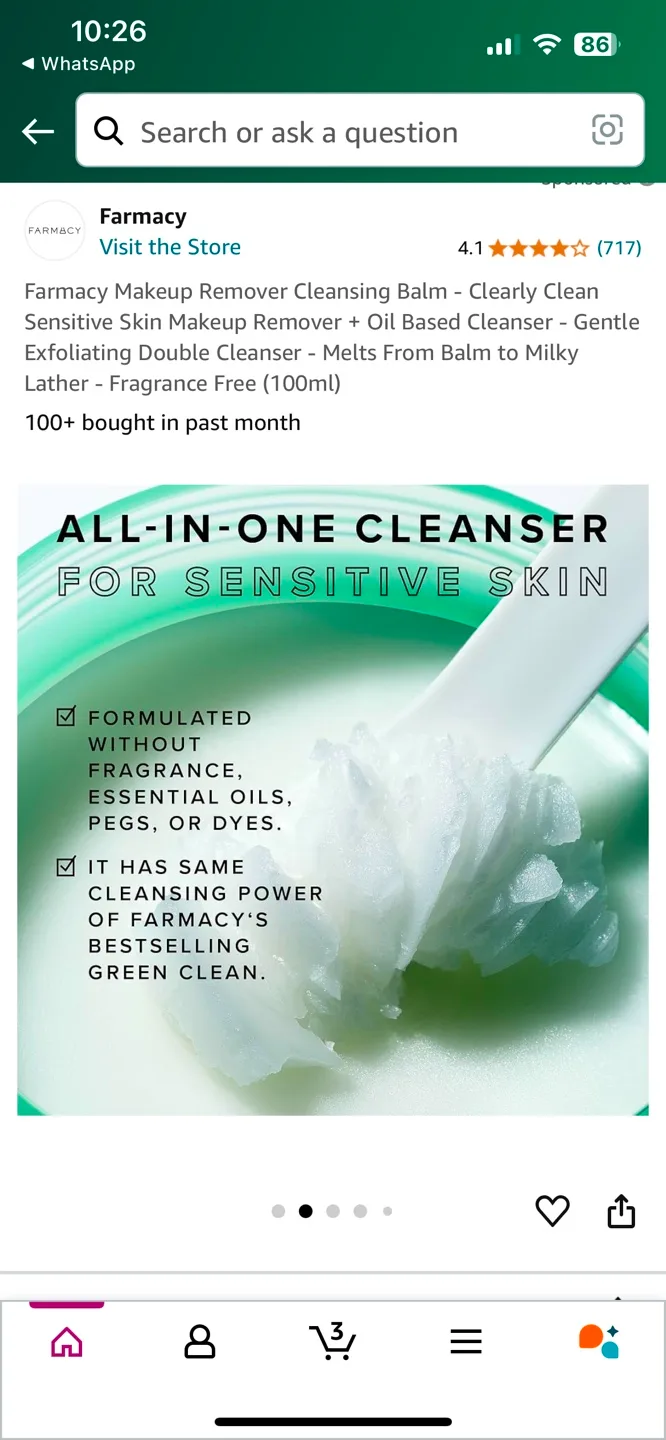 Farmacy Clearly Clean Makeup Meltaway Cleansing Balm image indicator(2)