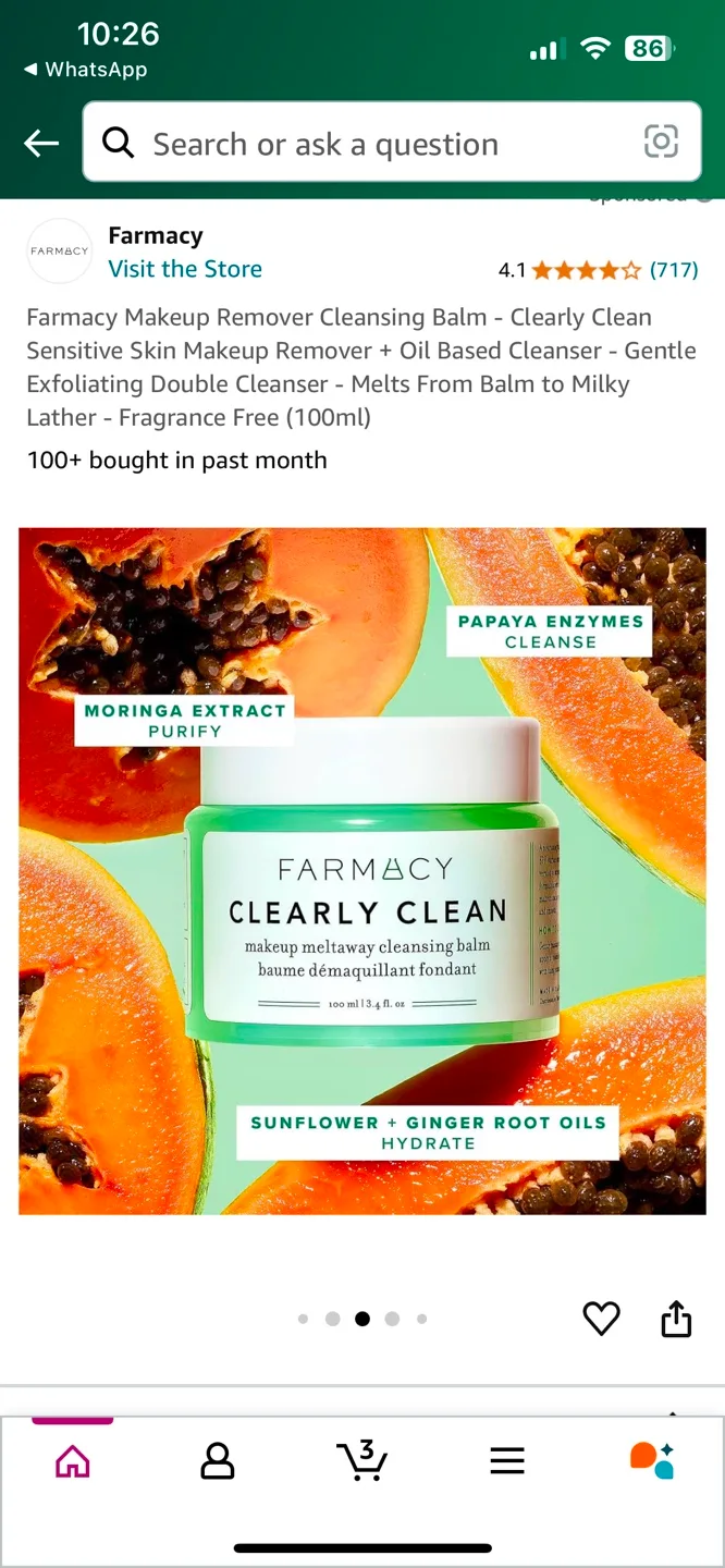 Farmacy Clearly Clean Makeup Meltaway Cleansing Balm image indicator(4)