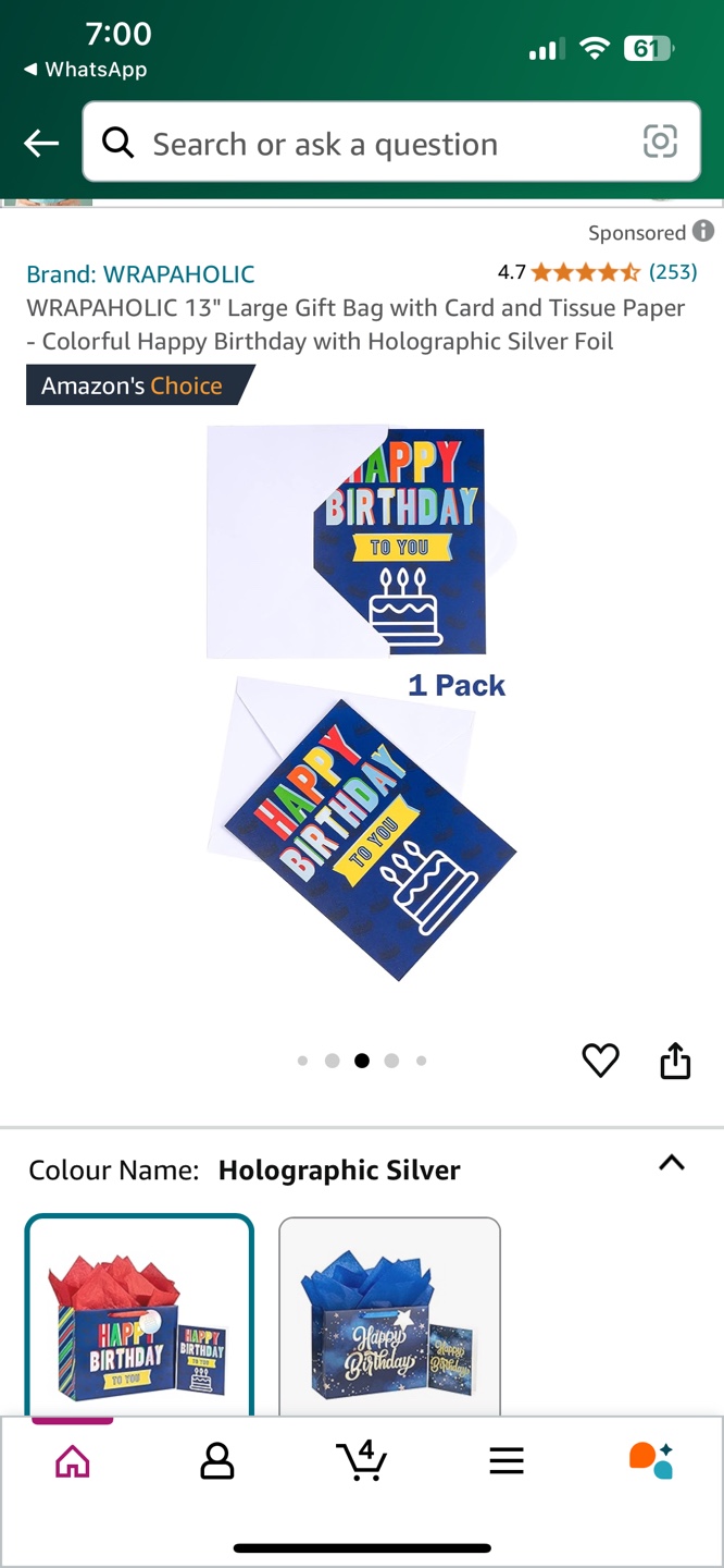 Happy Birthday Gift Bag, Card and Tissue Paper - photo 4