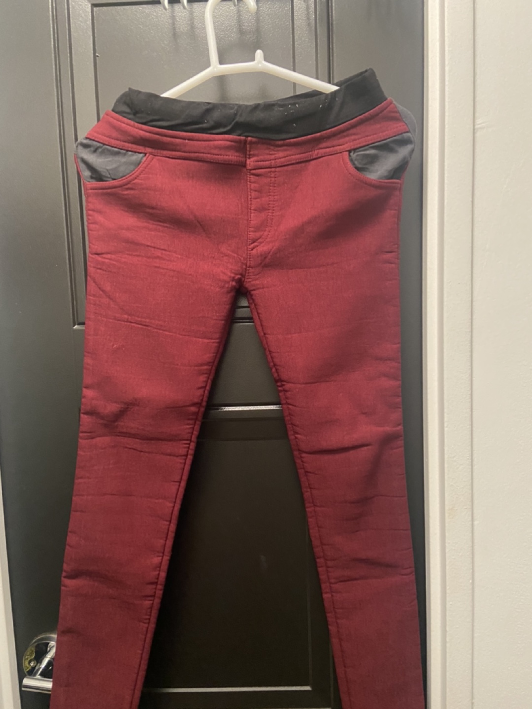 Red/ Maroon Slim Fit Pants - photo 3