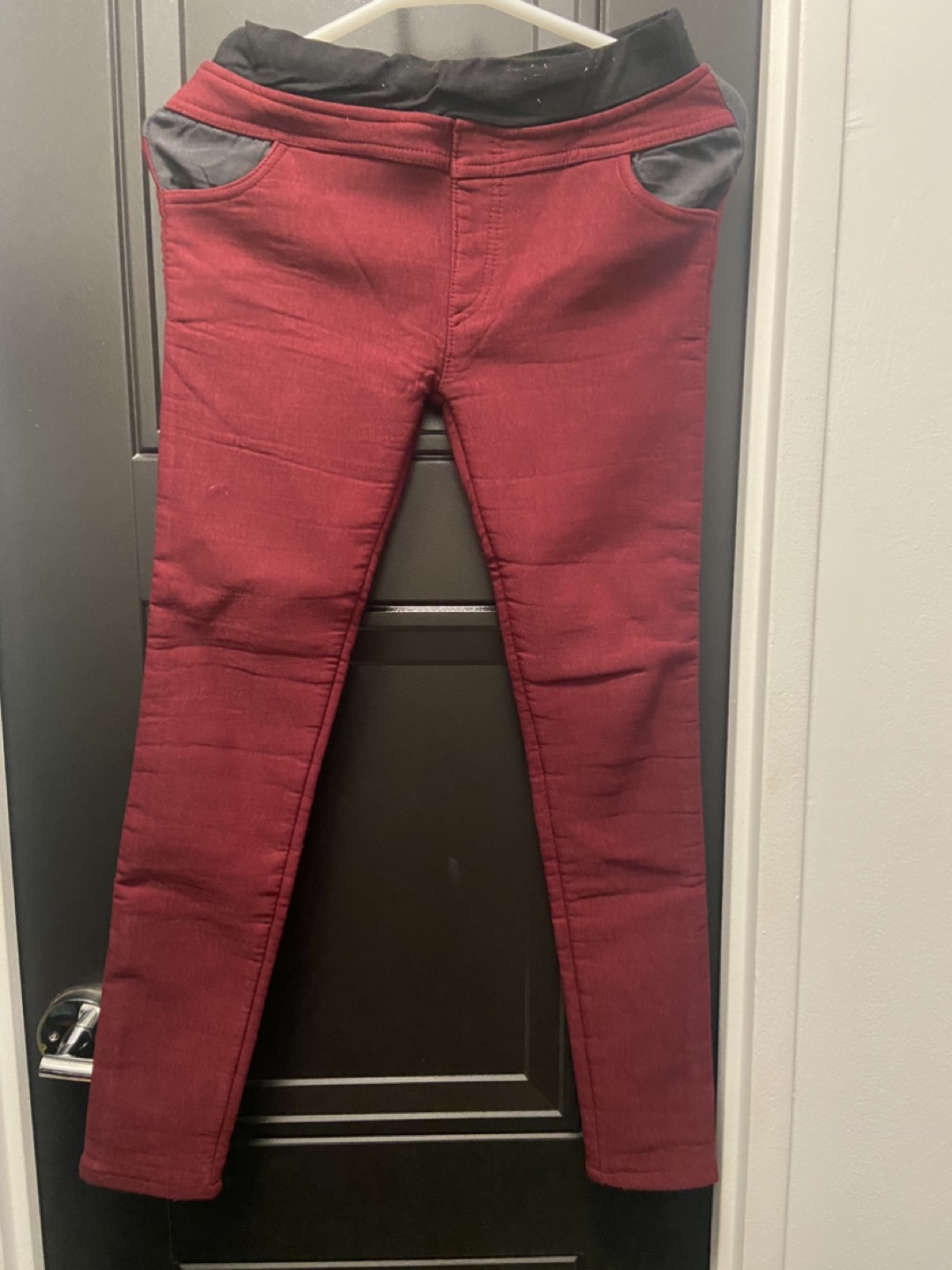 Red/ Maroon Slim Fit Pants - photo 4