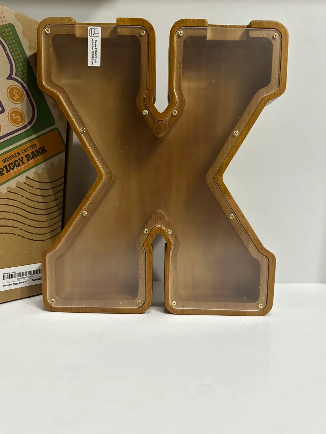 12 Inch Large Wooden Piggy Bank for Boys Girls Kids Toddlers image indicator(2)