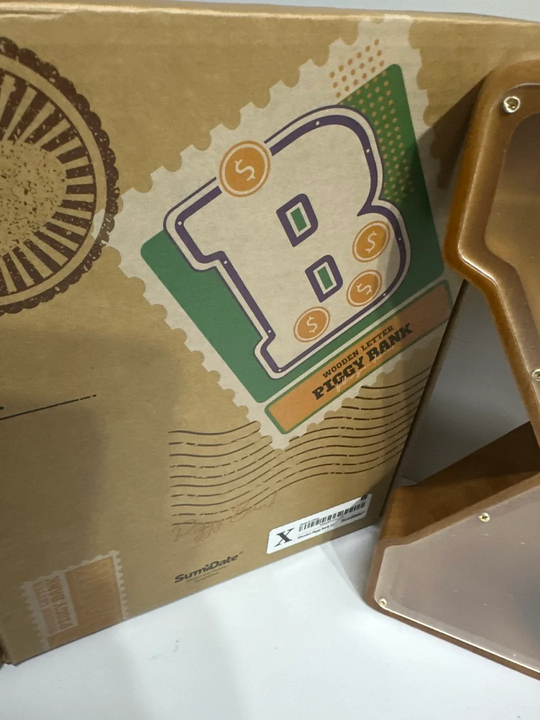 12 Inch Large Wooden Piggy Bank for Boys Girls Kids Toddlers image indicator(4)