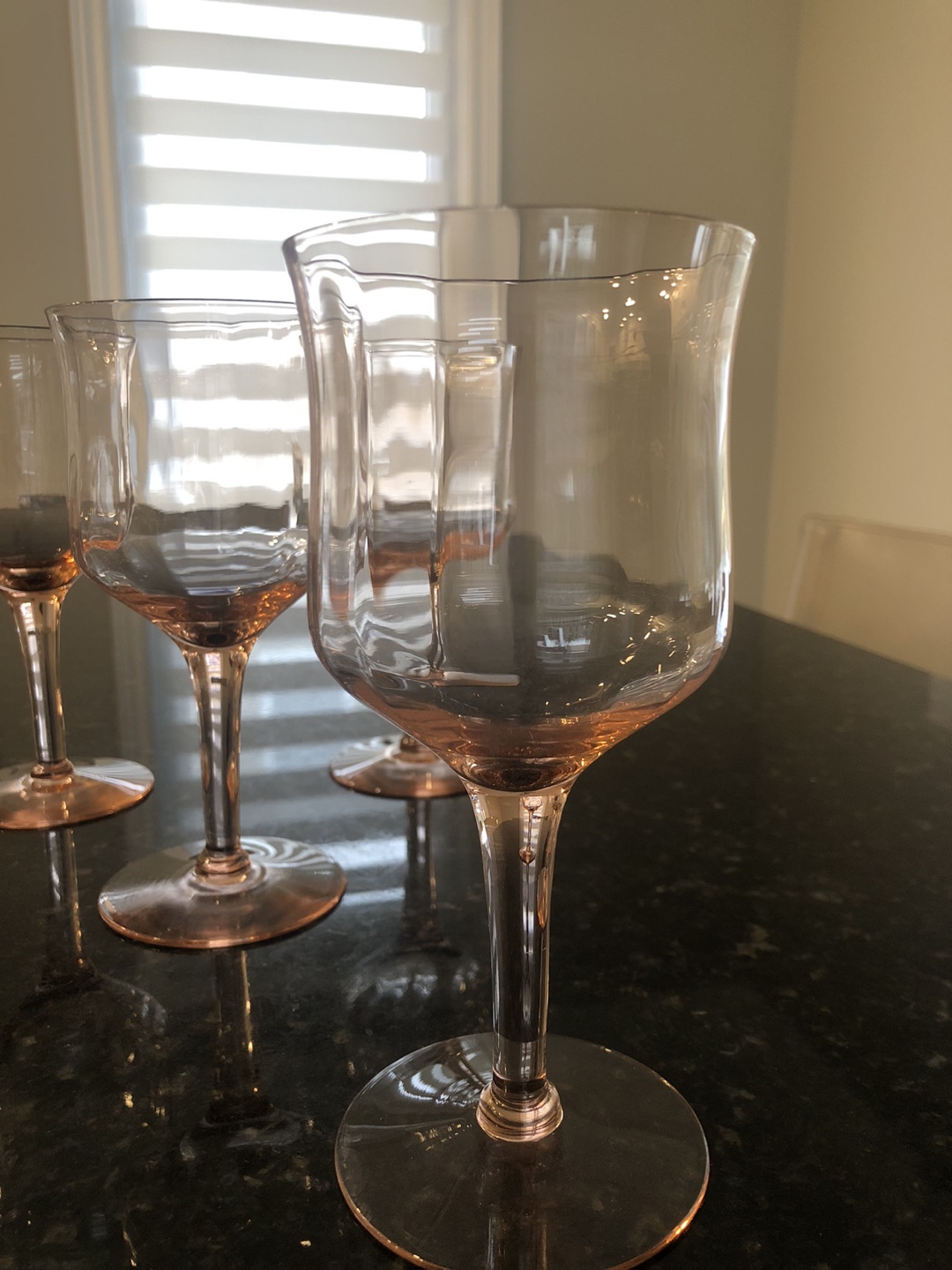 Set of 9 Pink vintage Wine Glasses - photo 3