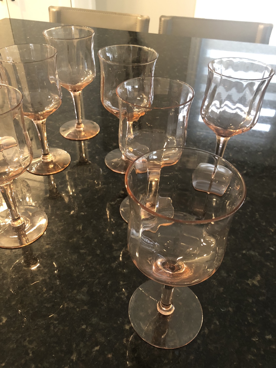 Set of 9 Pink vintage Wine Glasses - photo 2