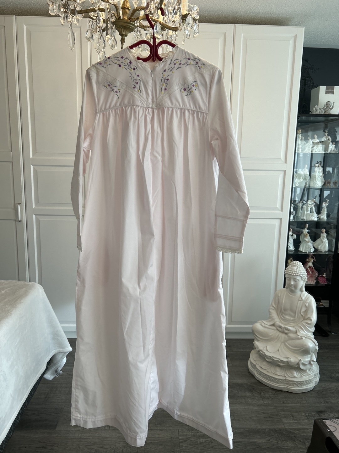 Long sleeved  night gown  cotton