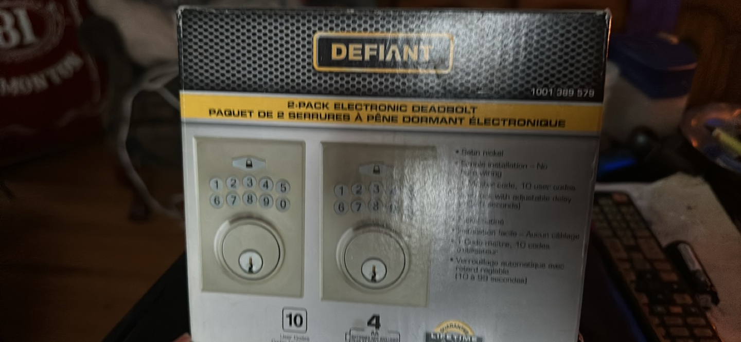 Defiant Electronic Deadbolt 2-Pack