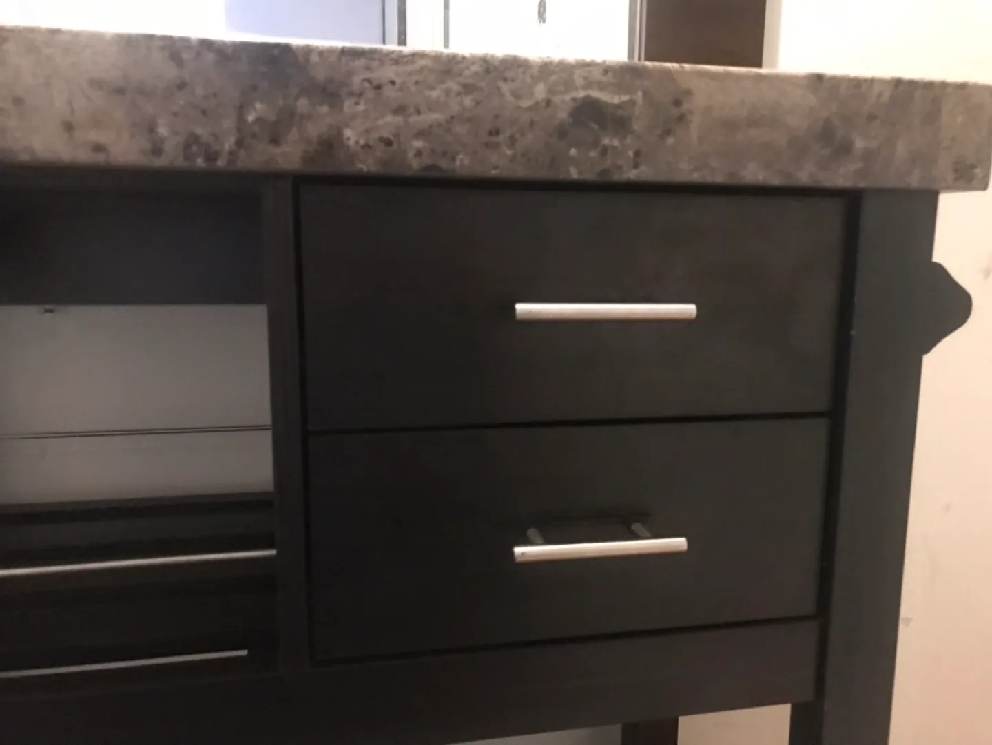 Kitchen Island Cart with Marble Cover Top /wheels image indicator(6)