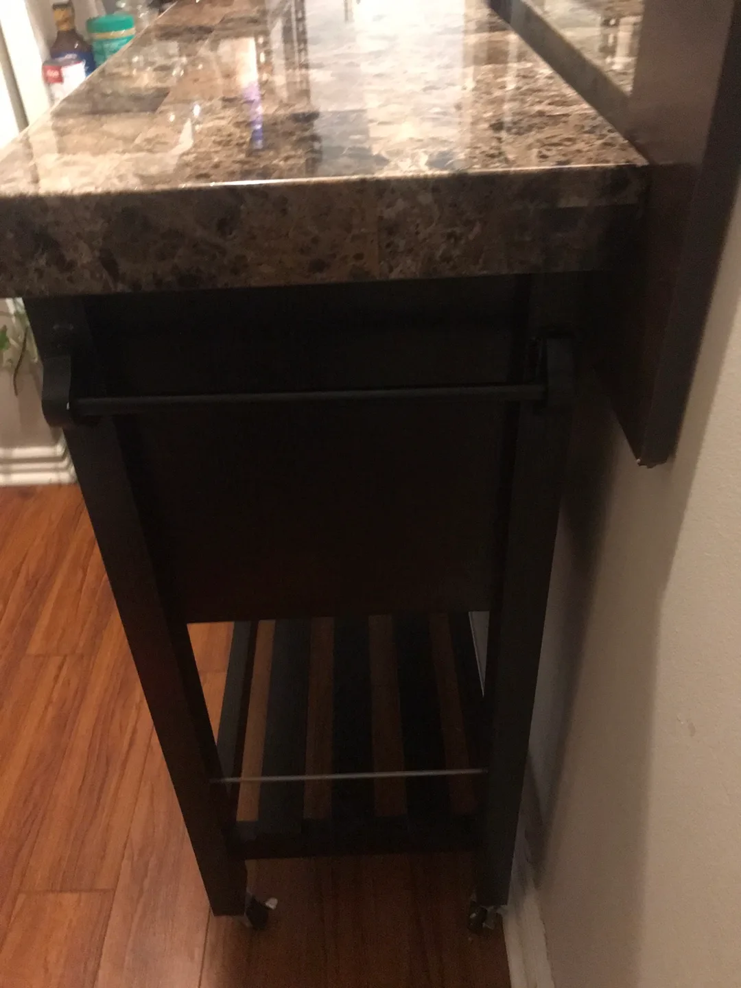 Kitchen Island Cart with Marble Cover Top /wheels image indicator(7)