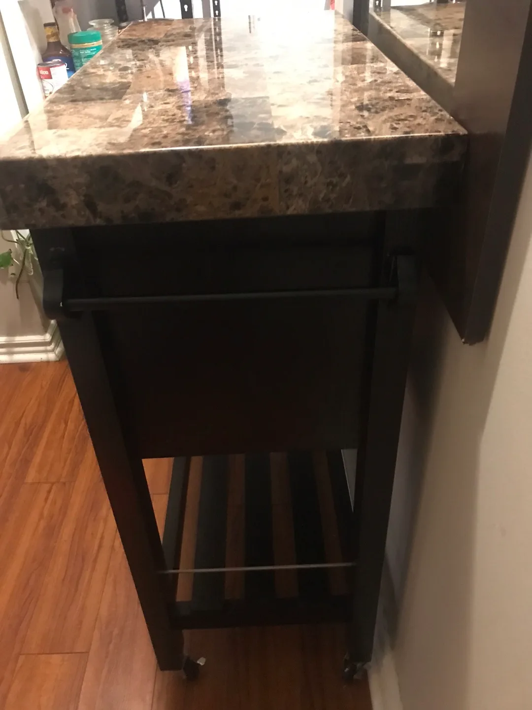 Kitchen Island Cart with Marble Cover Top /wheels image indicator(8)