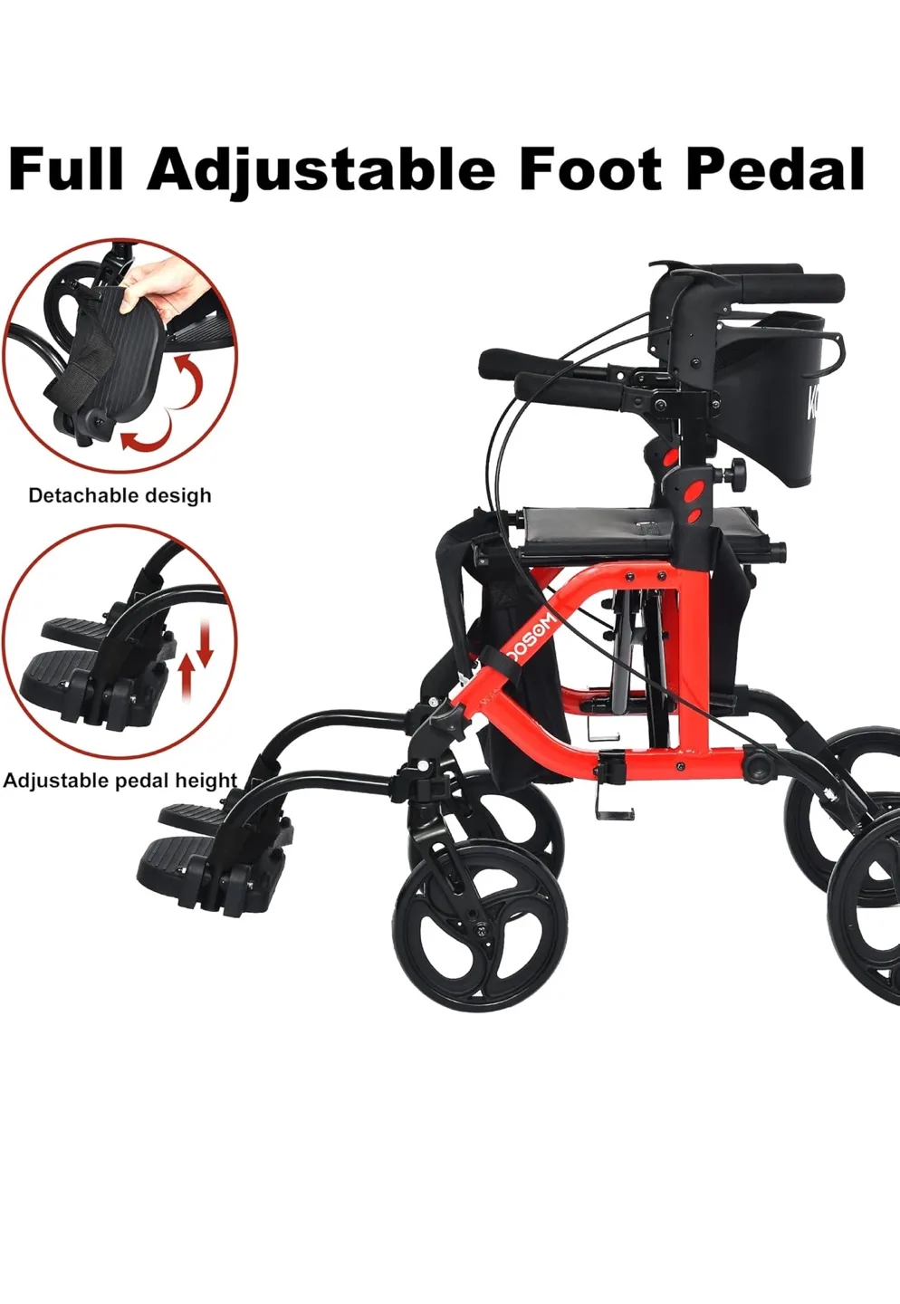 2 in 1 Rollator Walker & Transport Chair image indicator(4)