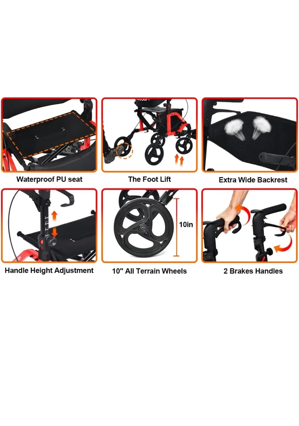 2 in 1 Rollator Walker & Transport Chair image indicator(6)