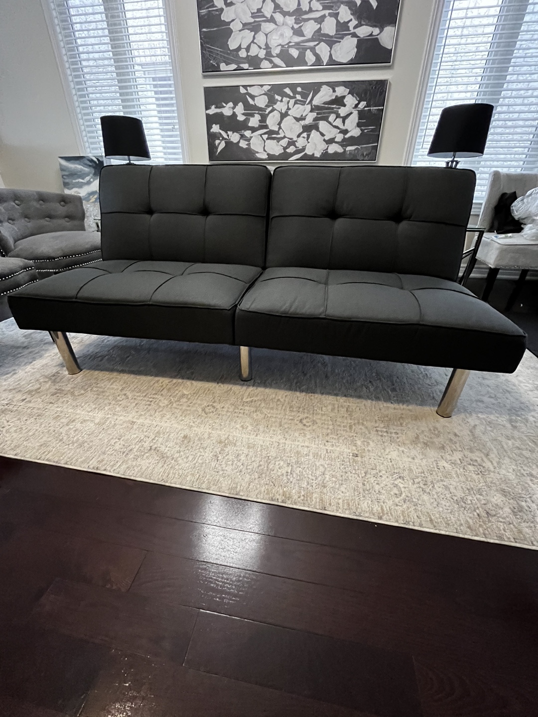 Grey Futon Sofa - photo 2