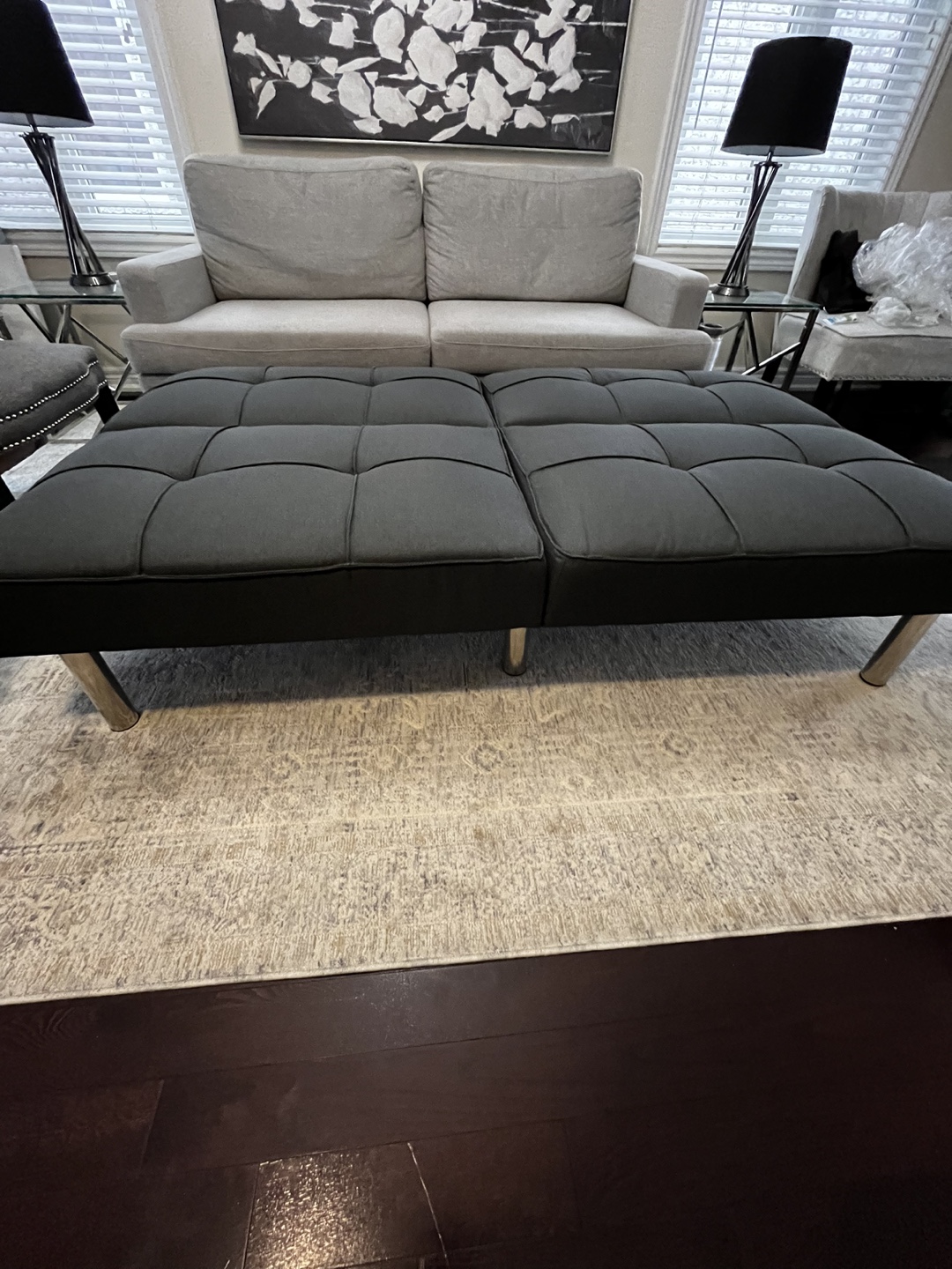 Grey Futon Sofa - photo 3