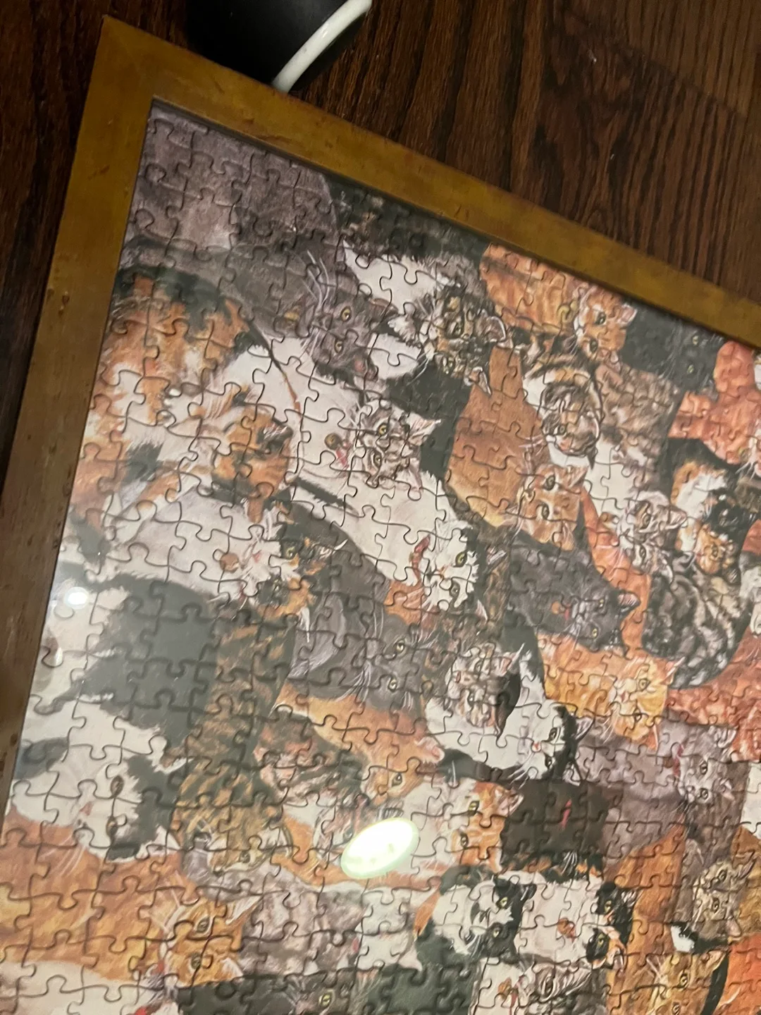 Cat Puzzle with wood frame image indicator(3)