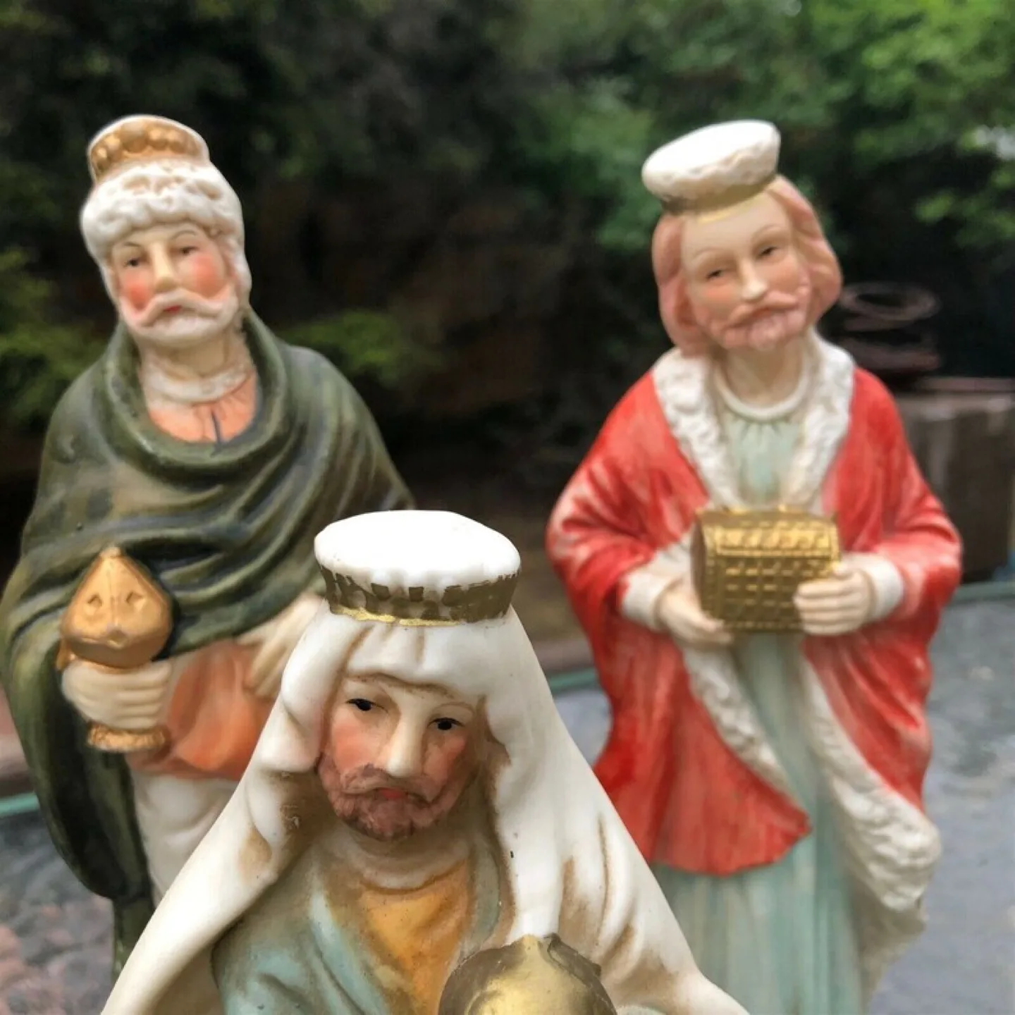 Vintage Ceramic Nativity Set 11 Piece Wise Men Shepherd Animals image indicator(9)