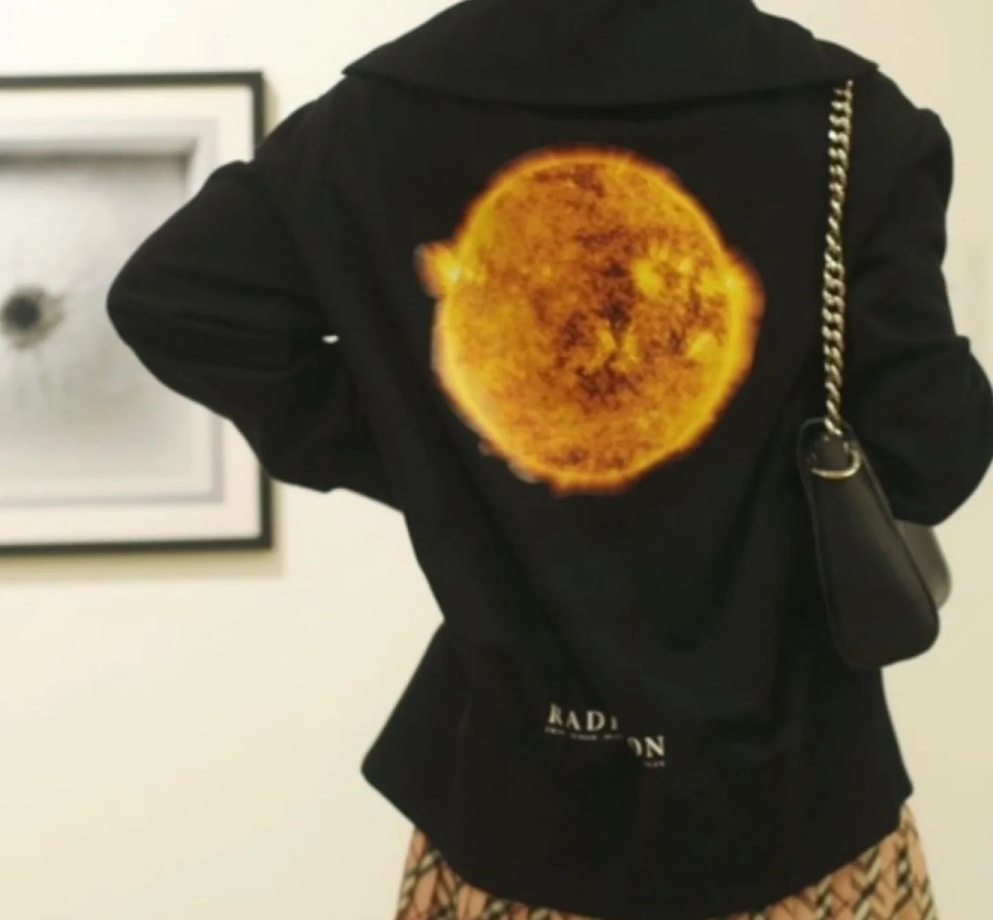 Marine Serre Black Sweatshirt with Sun on Back image indicator(5)