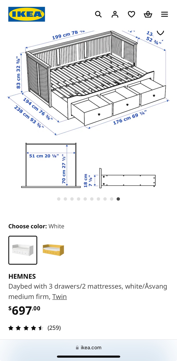 IKEA HEMNES Daybed with 3 Drawers/2 mattresses - photo 5