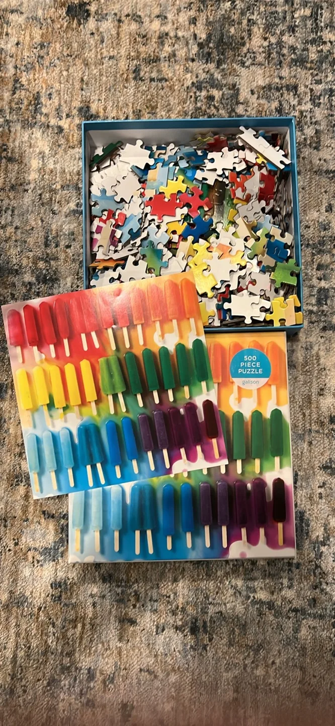500 Piece Puzzle - Rainbow Popsicles image indicator(2)