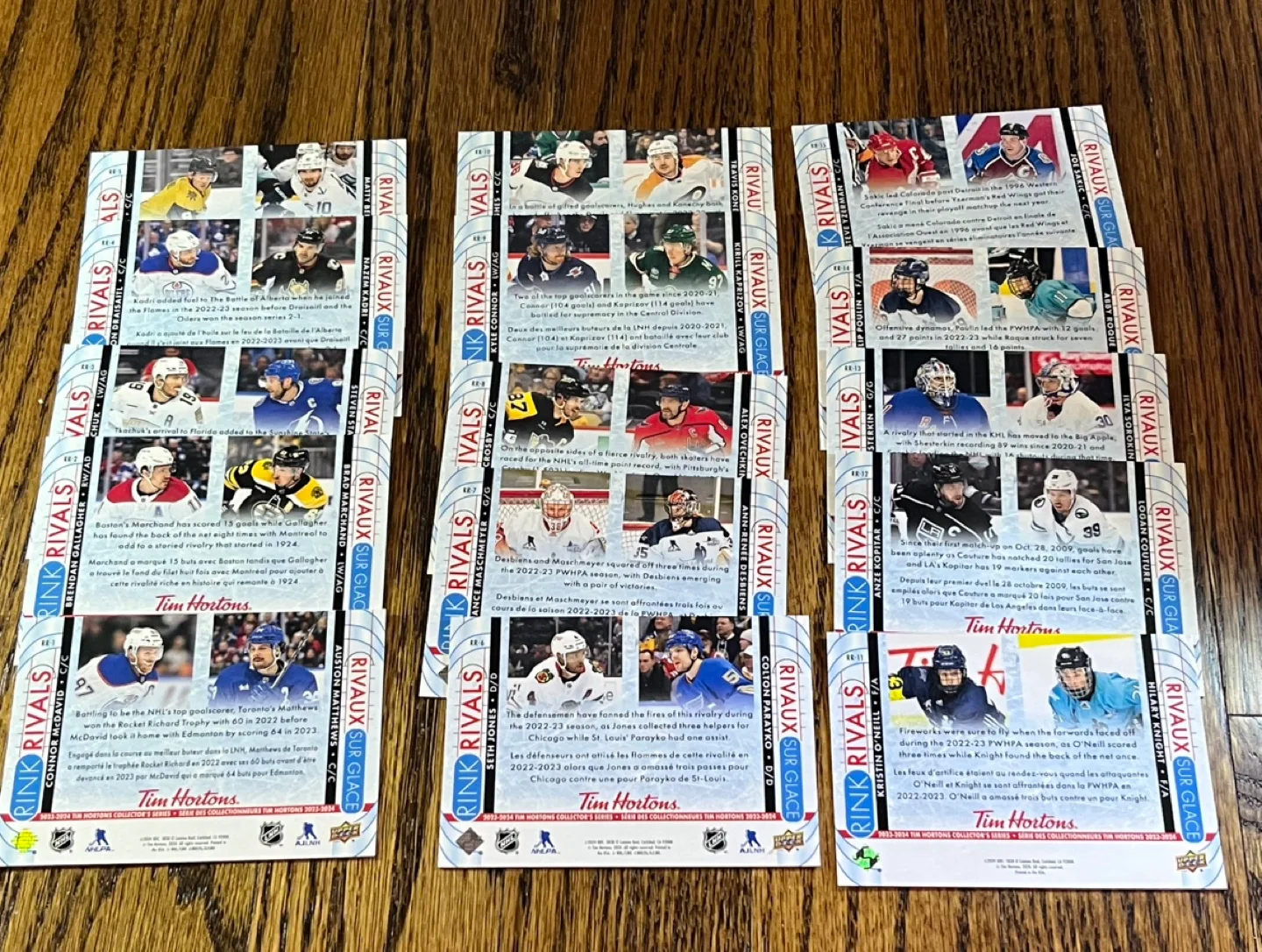 Tim Hortons 2024 Duos Hockey Cards Rink Rivals Full Set image indicator(3)