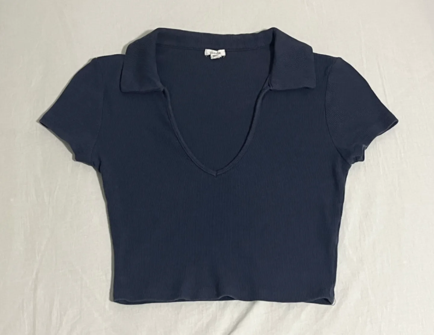 Garage Collared Cropped Shirt thumbnail