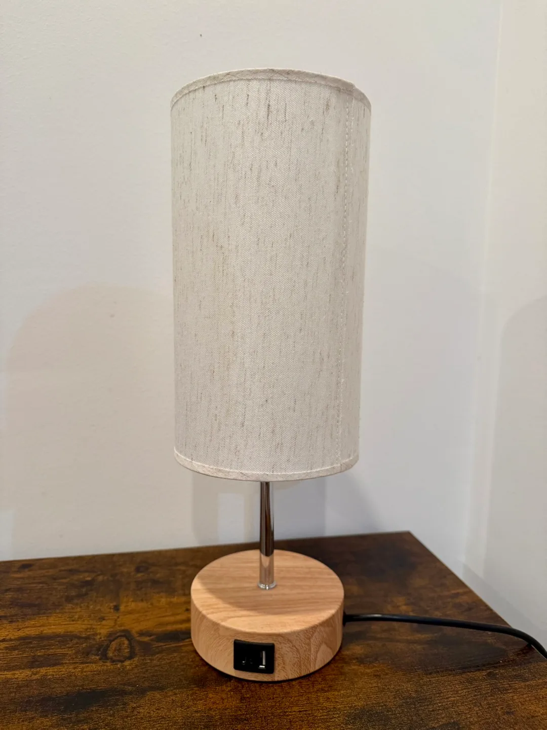 Decor Besides White Table Lamp with 2 USB ports thumbnail
