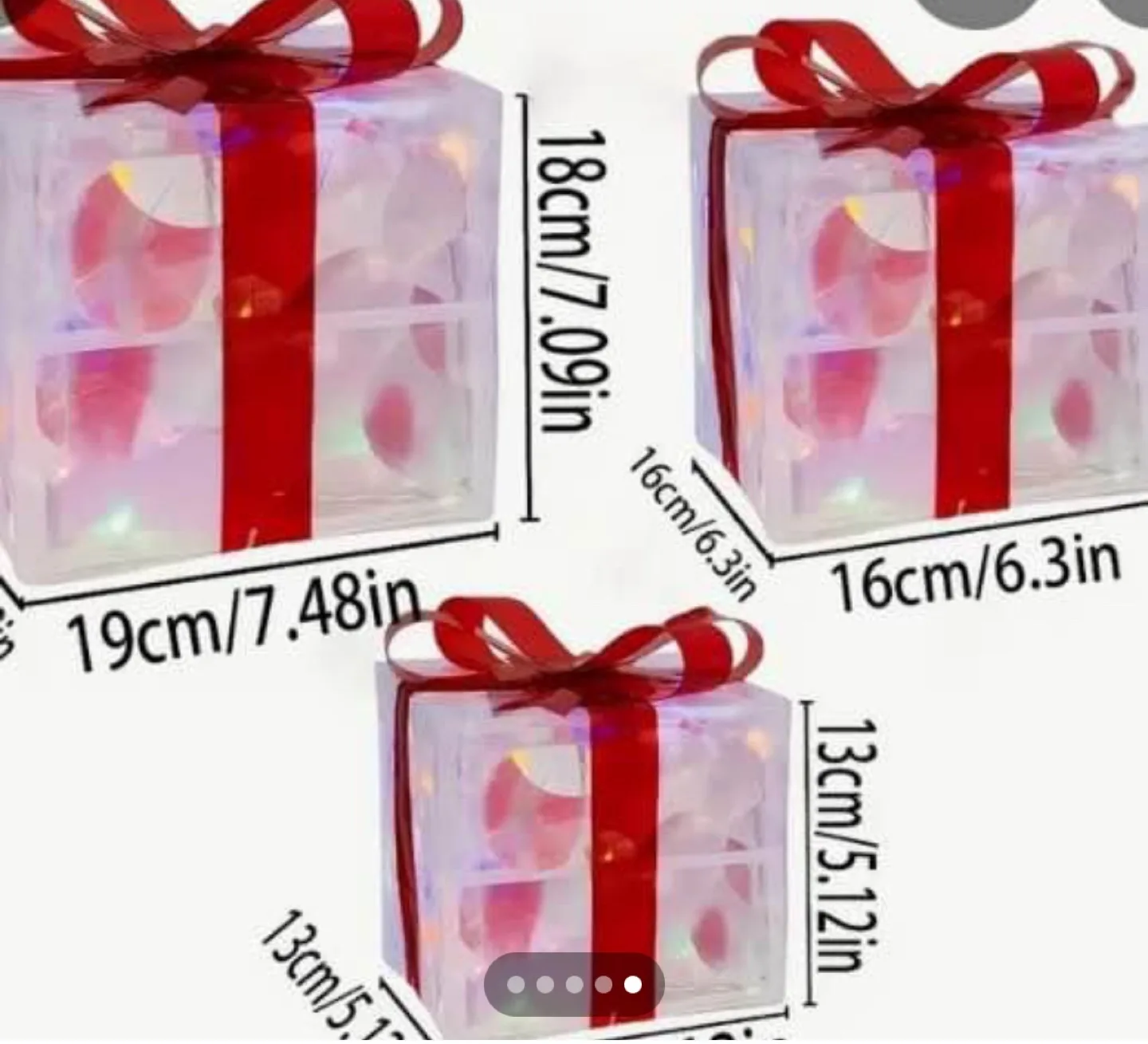 Set of 3 LED Lighted Christmas Gift Boxes image indicator(3)