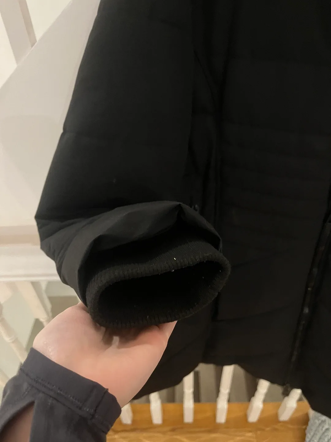 Black Knee Length Jacket XL image indicator(5)