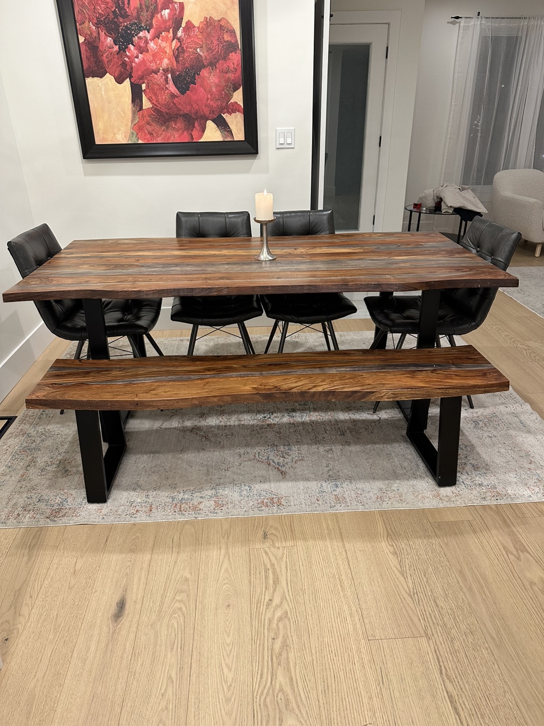 Live Edge Dining Table and Bench Set - photo 3