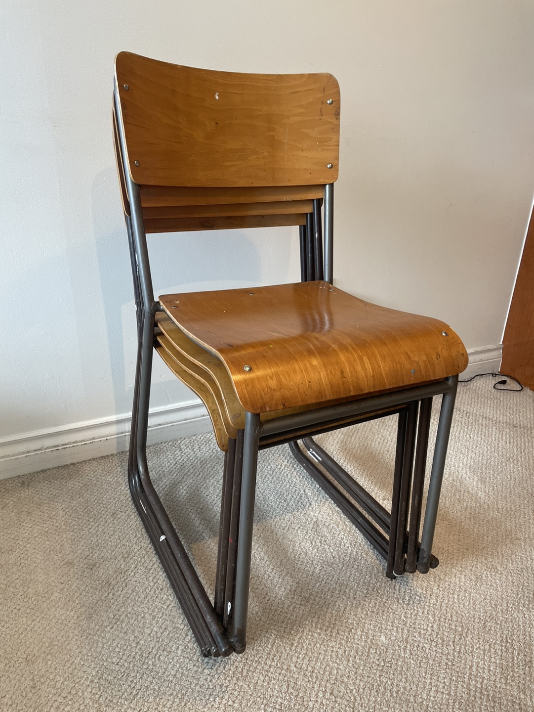 Hairpin Leg Table and Vintage School Chair Dining set - photo 5