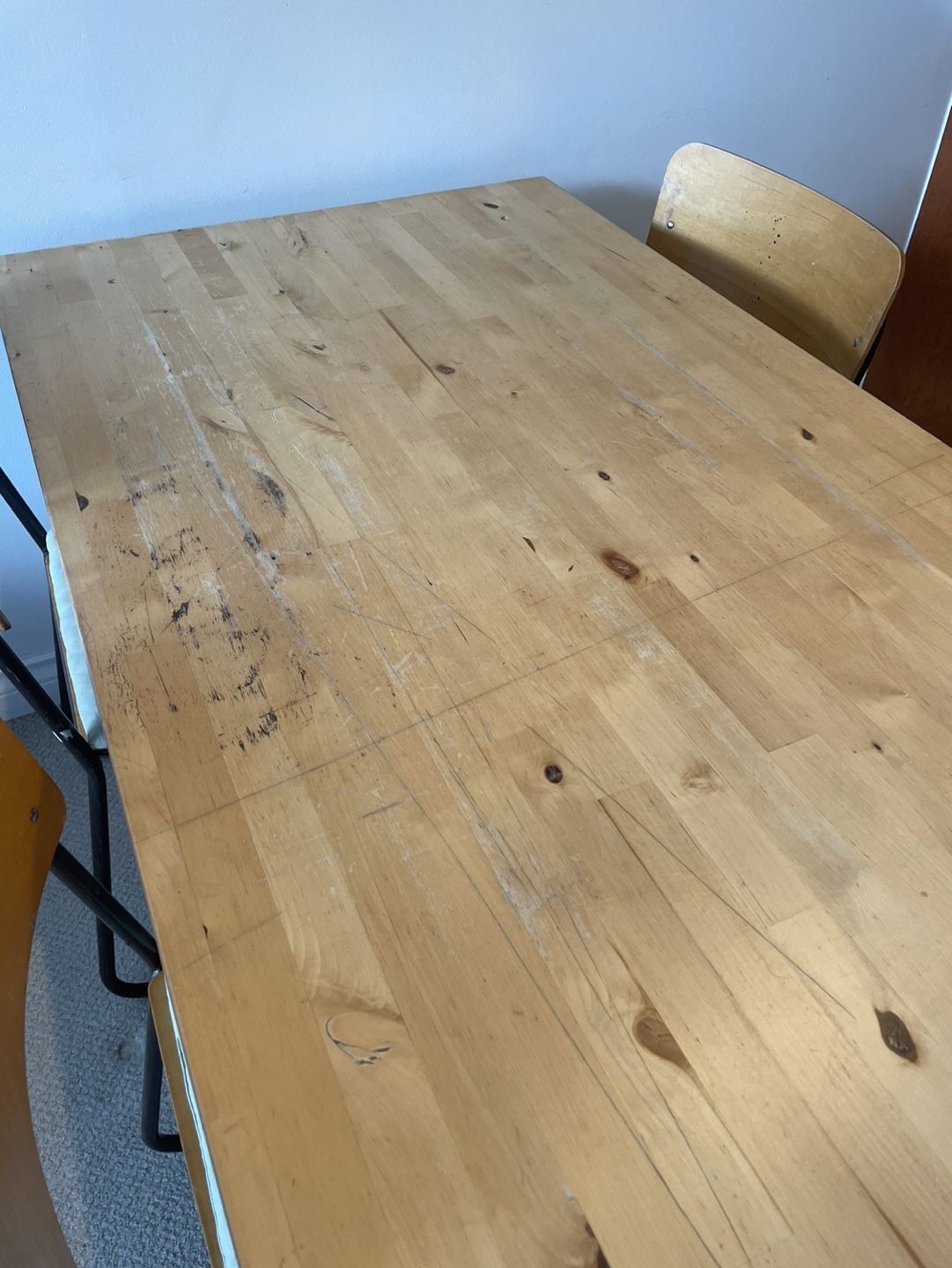 Hairpin Leg Table and Vintage School Chair Dining set - photo 2