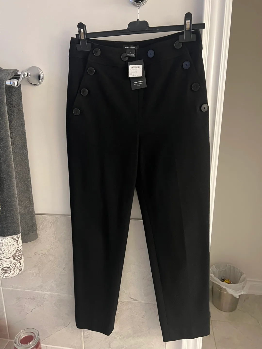 Club Monaco Atrina Black Pantalon Pants Size 4 image indicator(5)