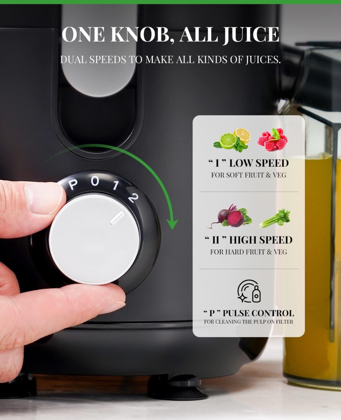 Electric Juicer -  2 Speeds & Pulse Function - photo 2
