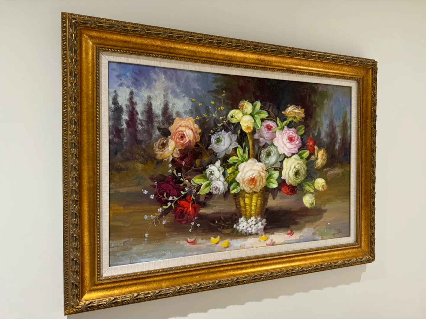 Framed oil painting of a floral bouquet image indicator(2)