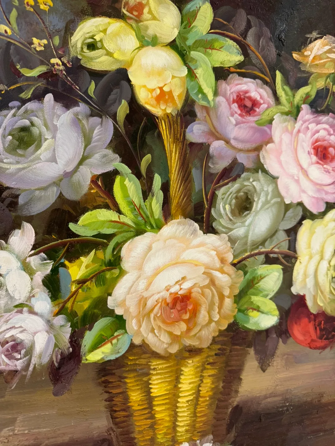 Framed oil painting of a floral bouquet image indicator(3)