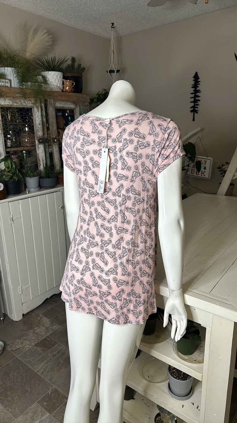 Pink Motorcycle Print Top - photo 5