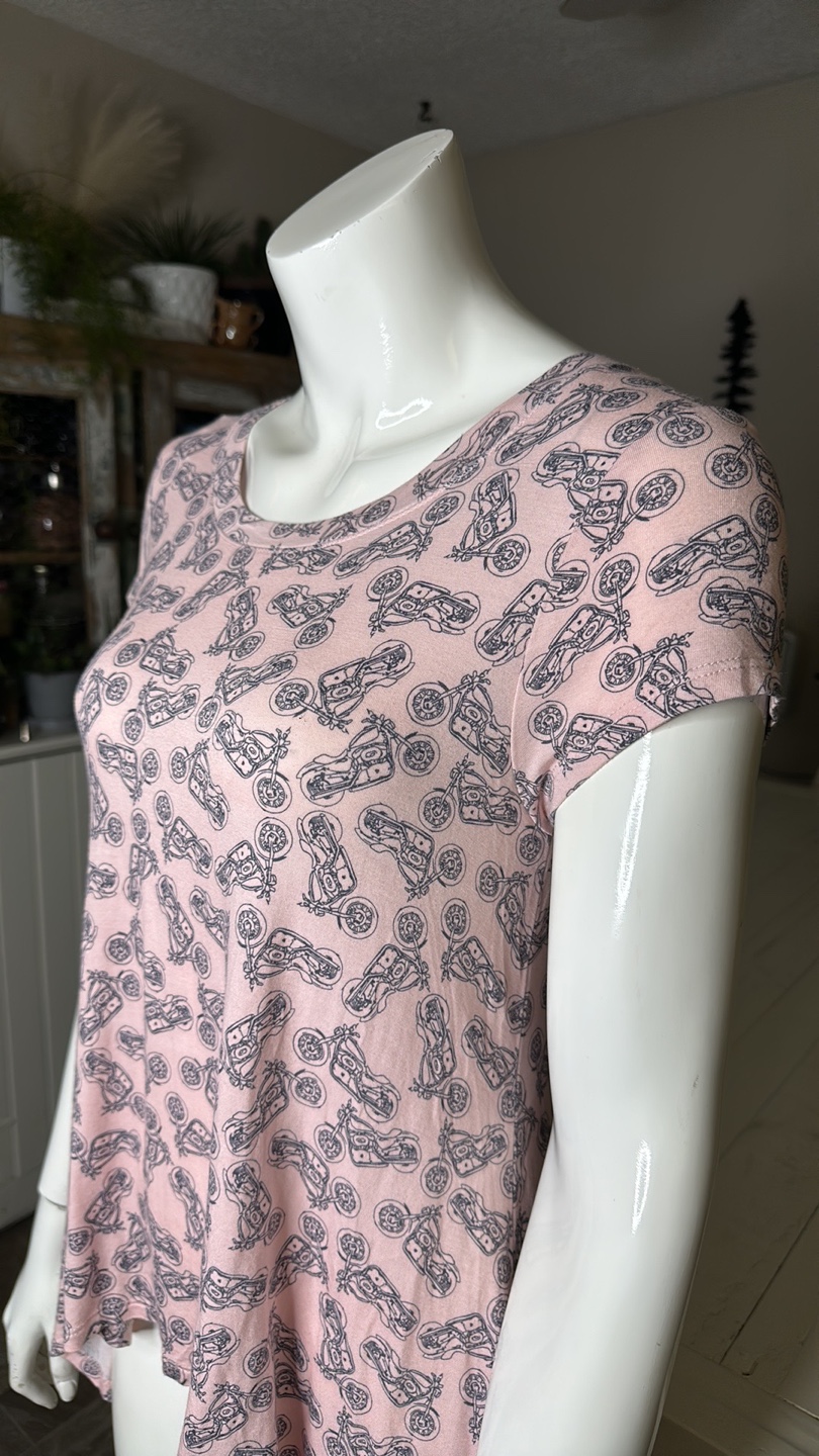 Pink Motorcycle Print Top - photo 3