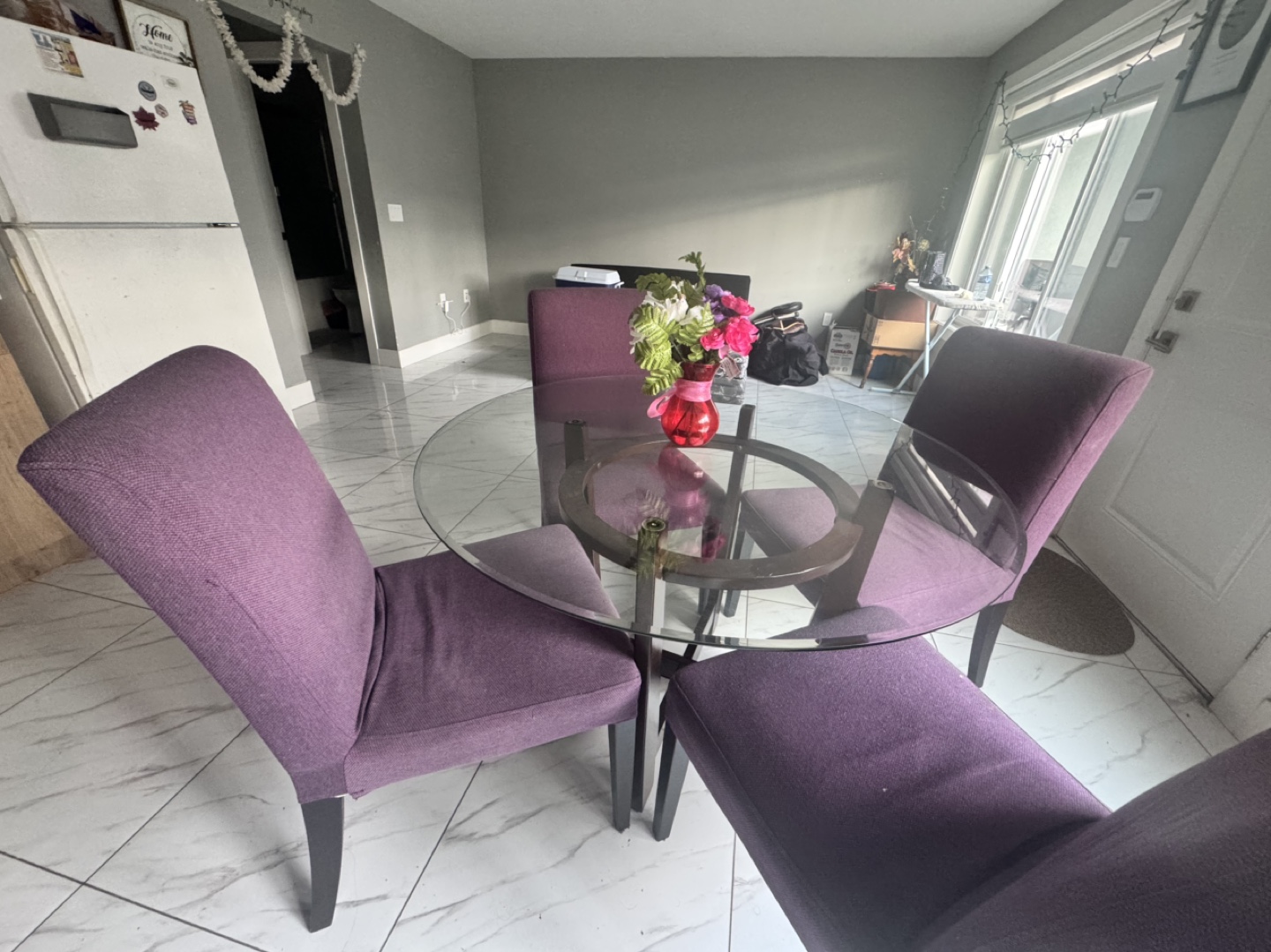 Glass Dining Table and 4 Chairs
