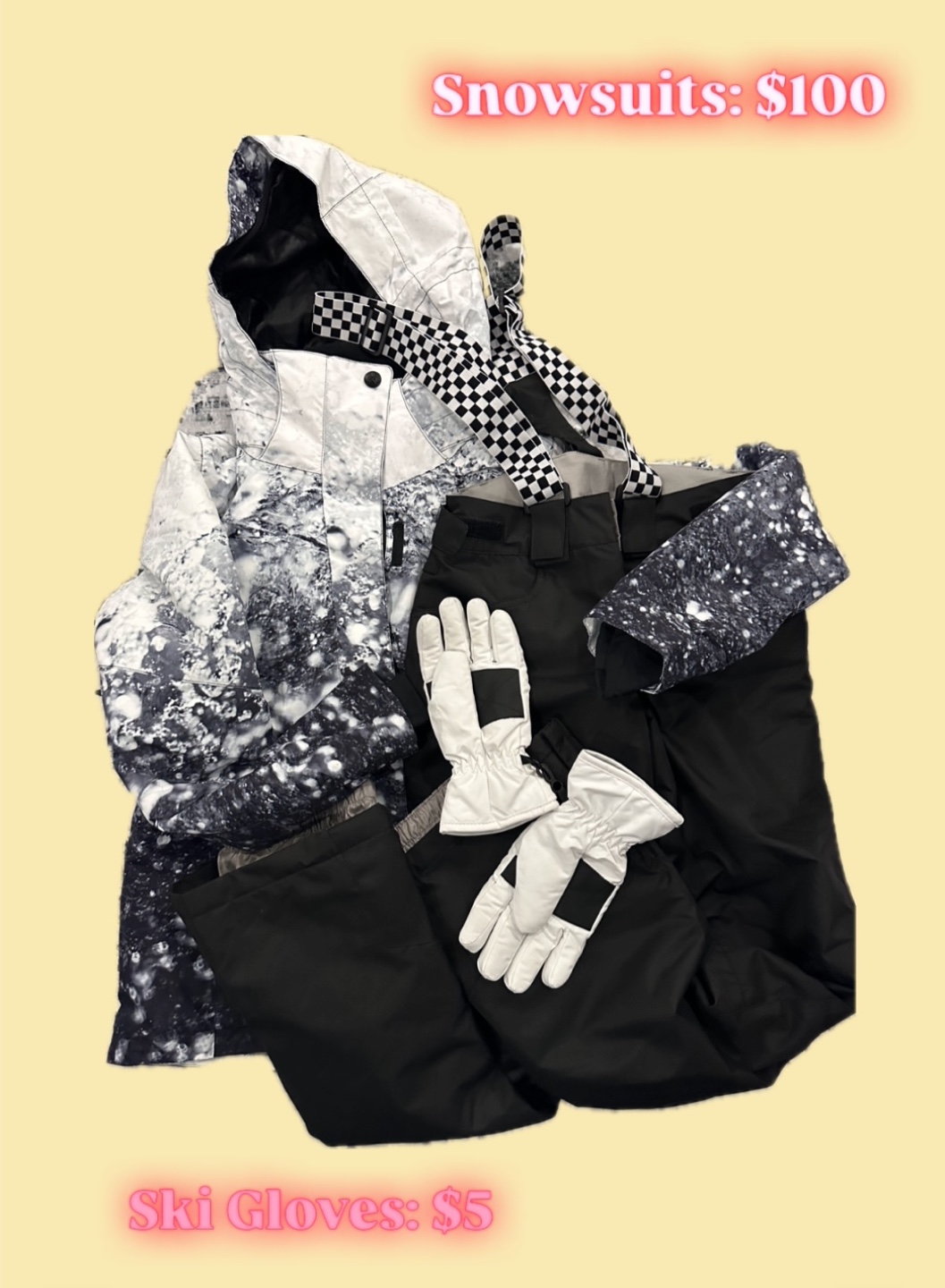 Women's Ski Snowsuit and Gloves
