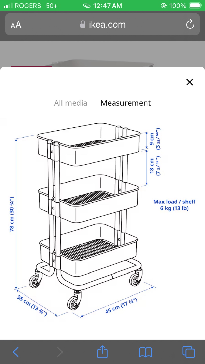 IKEA RÅSKOG 3-Tier Rolling Utility Cart - photo 3