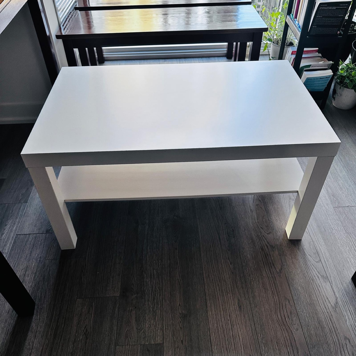 Moving out sell-White Coffee Table with Shelf